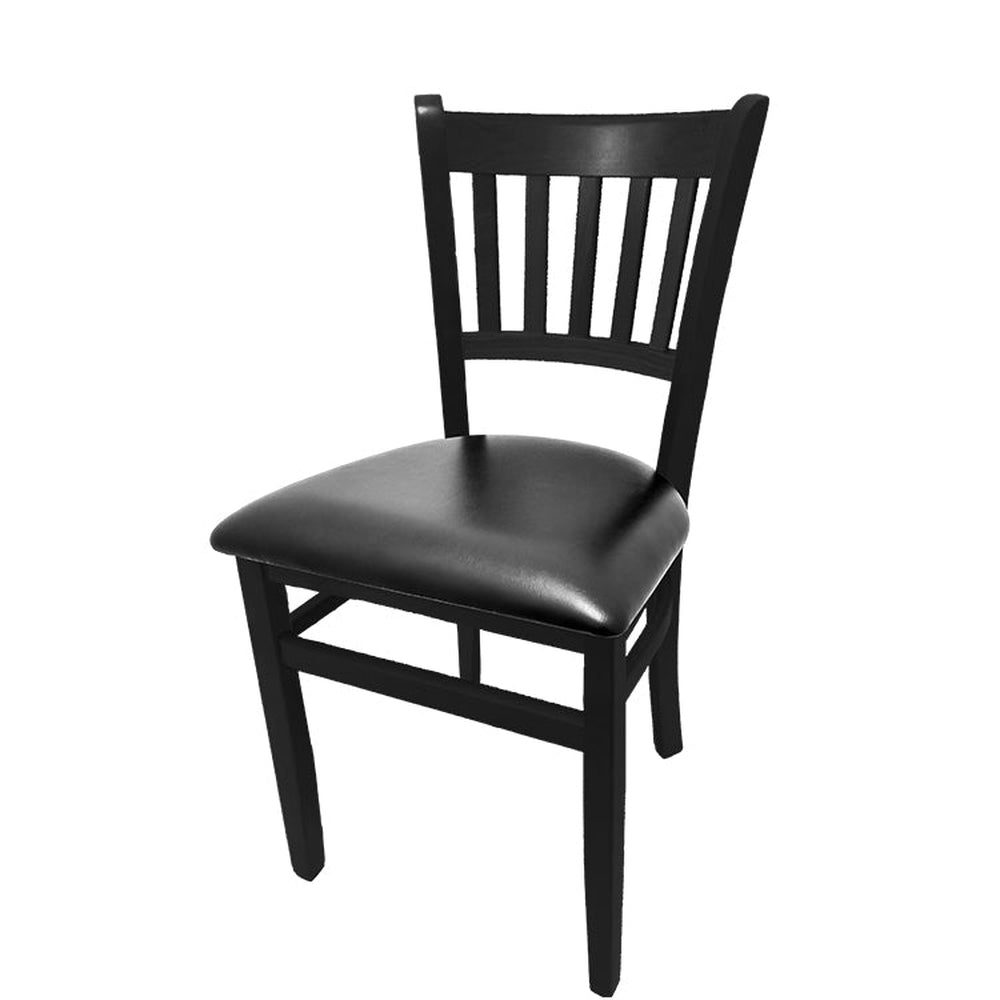 os verticalback chair with solid wood frame