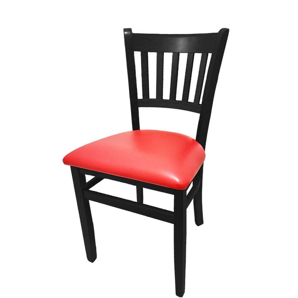 os verticalback chair with solid wood frame