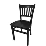 os verticalback chair with solid wood frame