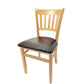 os verticalback chair with solid wood frame