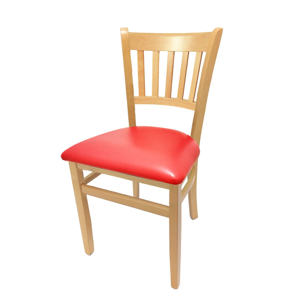 os verticalback chair with solid wood frame